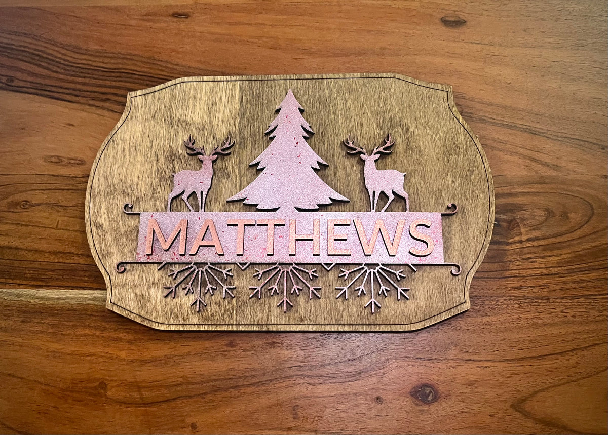 Custom Monogram Holiday Sign | Personalized Wall Decor