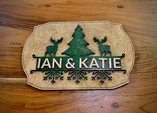 Custom Monogram Holiday Sign | Personalized Wall Decor