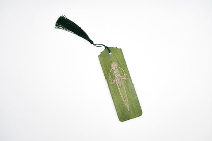 Celtic Sword Bookmark | Engraved Wood Dagger Bookmark