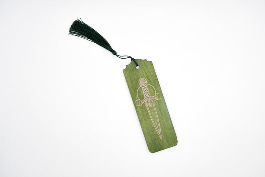 Celtic Sword Bookmark | Engraved Wood Dagger Bookmark