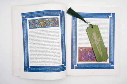 Celtic Sword Bookmark | Engraved Wood Dagger Bookmark